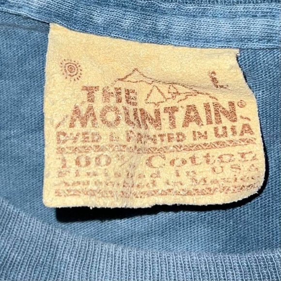 Vintage The Mountain Train Graphic T-Shirt Blue Tie Dye Short Sleeve 03 Sz Large - Picture 7 of 7
